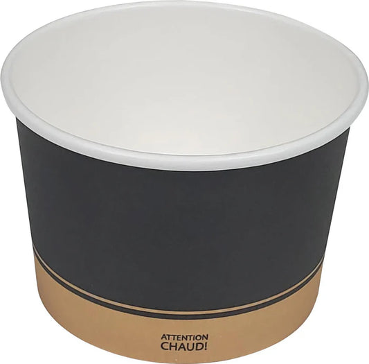 Morning Dew – 8 oz Paper Soup Container – Ebony Print 8SCE