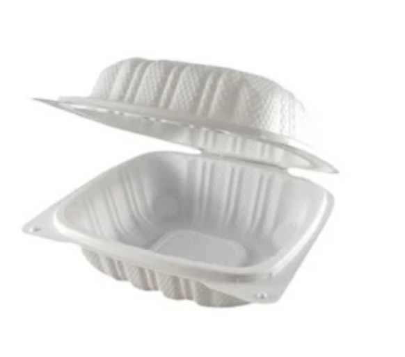 NG-008 – 6" × 6" MFPP Hinged Container, 1 Compartment – 500/Case