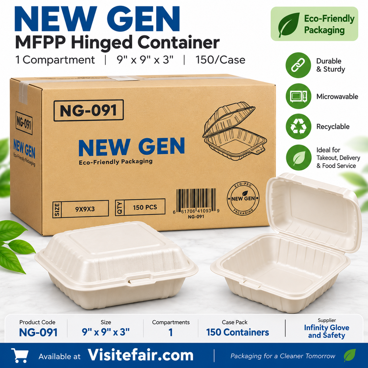 Take‑Out Containers Best Matches for NG091 9×9″ Clamshell
