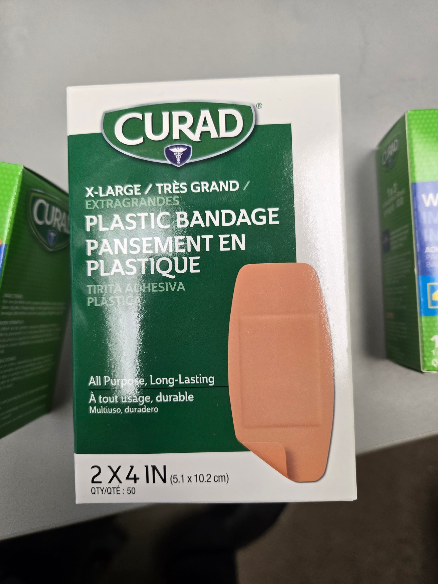CURAD X-Large Plastic Bandages – 2" x 4" 50/box