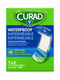 CURAD Waterproof Adhesive Bandages – 1" x 3inch  100/box