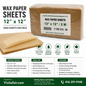 Wax Paper Sheets 12" x 12" – 2000 Sheets Pack