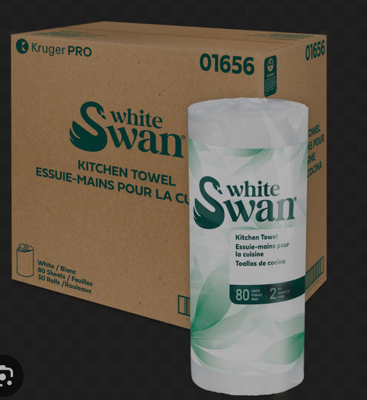 White Swan® Kitchen Towel – 2-Ply (30 Rolls/Case) cost per Roll $ 1.75 per 80 sheets