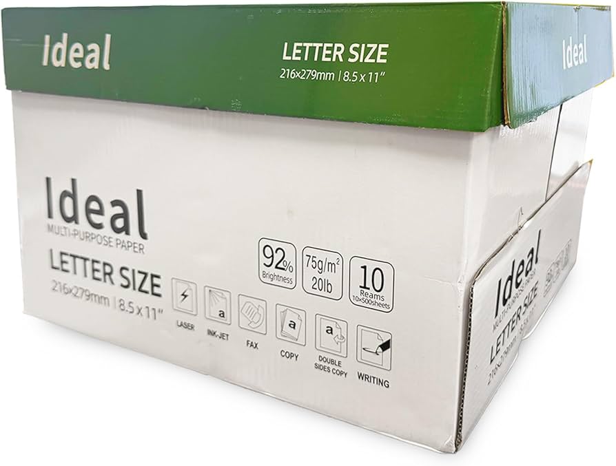92 Brightness Letter Size Photocopy Paper 500x10