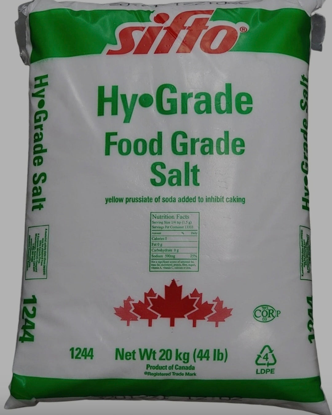 Sifto Hy•Grade Food Grade Salt – 20 kg (44 lb)