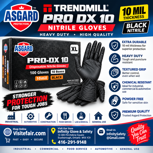 Asgard Pro-DX 10 mil Nitrile Glove w/Diamond Grip, (100)