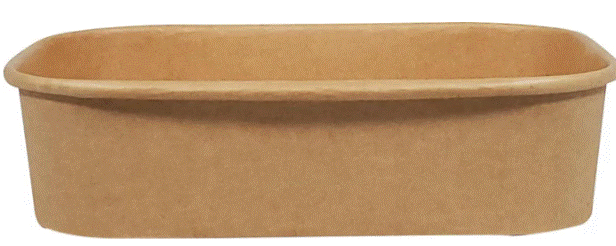 Eco-Craze – Kraft PE-Lined Paper Container – Rectangular – 500ml – SR-500K