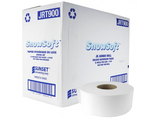 SUNSET Snow Soft JRT900 – Jumbo Toilet Tissue (8 Rolls/Case)
