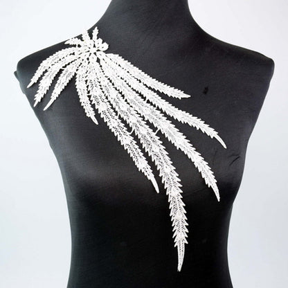 1Pcs White Fine Venise Lace Fabric Dress Applique Blouse Sewing Trims DIY Neckline Collar Costume Decoration Accessories