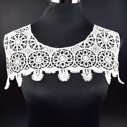 1Pcs White Fine Venise Lace Fabric Dress Applique Blouse Sewing Trims DIY Neckline Collar Costume Decoration Accessories