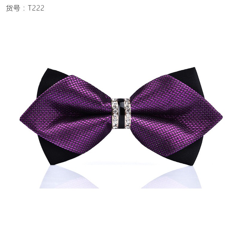 1Piece Bling Crystal Metal Decoration Sharp Corners Bow Tie Butterfly Knot Men's Accessories Wedding Party Banquet Club Business