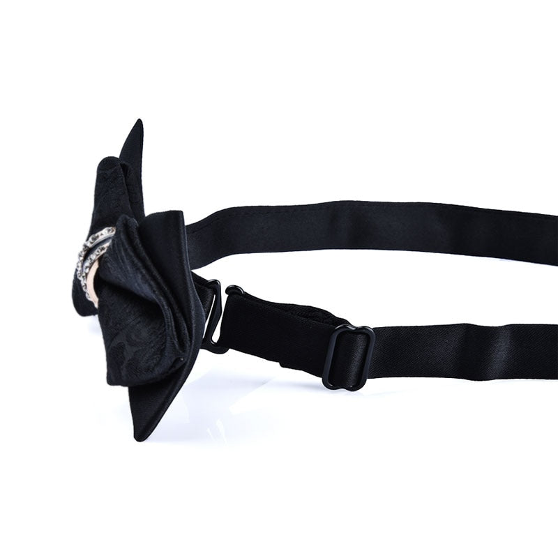 1Piece Bling Crystal Metal Decoration Sharp Corners Bow Tie Butterfly Knot Men's Accessories Wedding Party Banquet Club Business