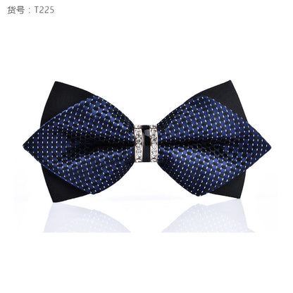 1Piece Bling Crystal Metal Decoration Sharp Corners Bow Tie Butterfly Knot Men's Accessories Wedding Party Banquet Club Business