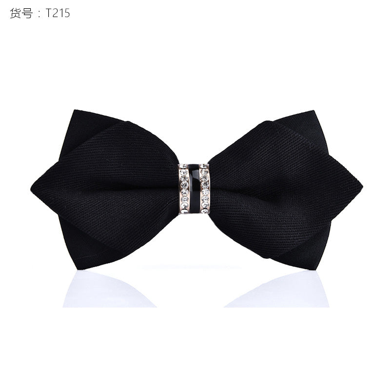 1Piece Bling Crystal Metal Decoration Sharp Corners Bow Tie Butterfly Knot Men's Accessories Wedding Party Banquet Club Business