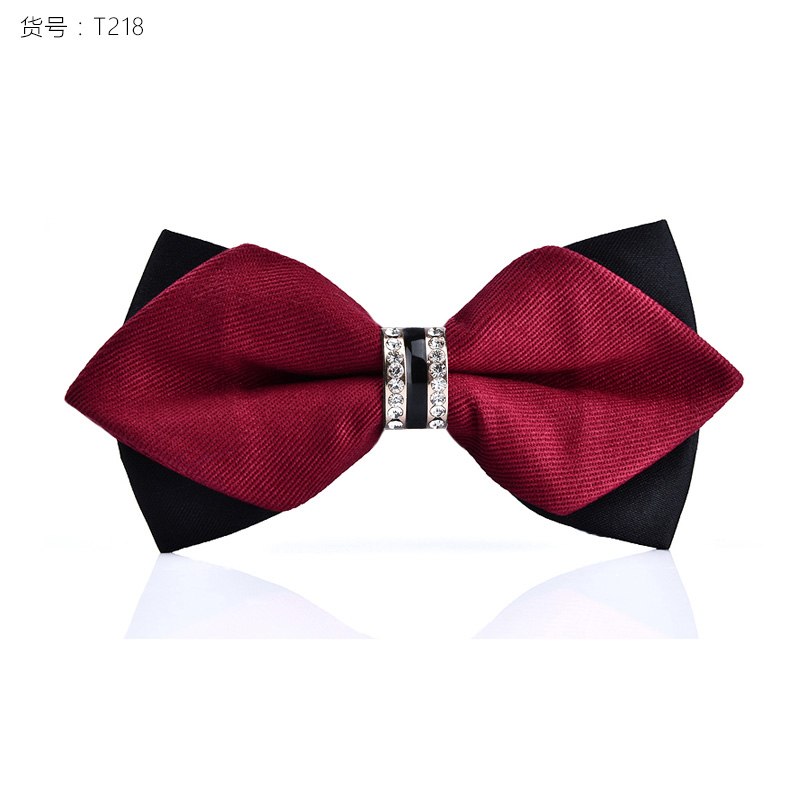 1Piece Bling Crystal Metal Decoration Sharp Corners Bow Tie Butterfly Knot Men's Accessories Wedding Party Banquet Club Business