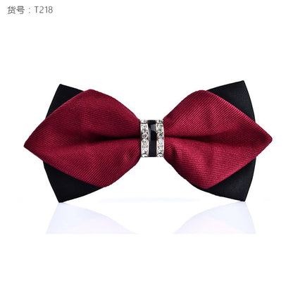1Piece Bling Crystal Metal Decoration Sharp Corners Bow Tie Butterfly Knot Men's Accessories Wedding Party Banquet Club Business