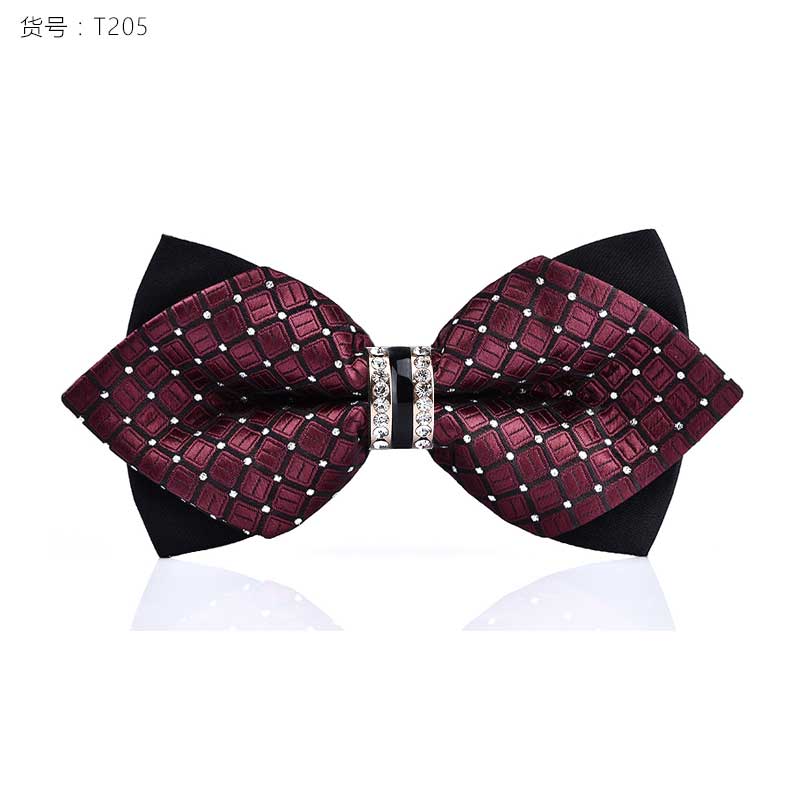 1Piece Bling Crystal Metal Decoration Sharp Corners Bow Tie Butterfly Knot Men's Accessories Wedding Party Banquet Club Business