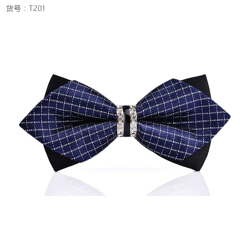 1Piece Bling Crystal Metal Decoration Sharp Corners Bow Tie Butterfly Knot Men's Accessories Wedding Party Banquet Club Business