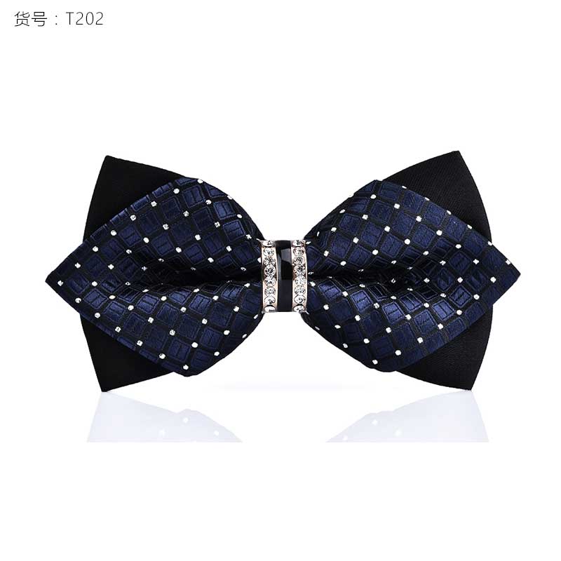 1Piece Bling Crystal Metal Decoration Sharp Corners Bow Tie Butterfly Knot Men's Accessories Wedding Party Banquet Club Business