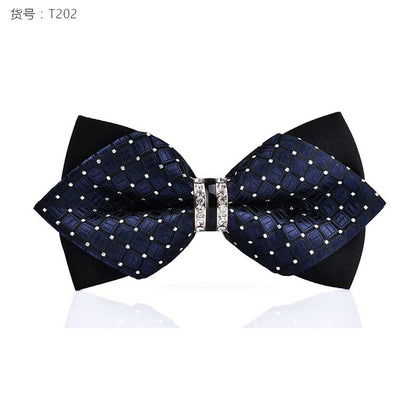 1Piece Bling Crystal Metal Decoration Sharp Corners Bow Tie Butterfly Knot Men's Accessories Wedding Party Banquet Club Business