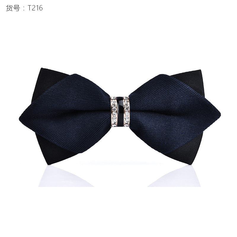 1Piece Bling Crystal Metal Decoration Sharp Corners Bow Tie Butterfly Knot Men's Accessories Wedding Party Banquet Club Business