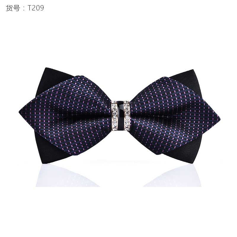 1Piece Bling Crystal Metal Decoration Sharp Corners Bow Tie Butterfly Knot Men's Accessories Wedding Party Banquet Club Business