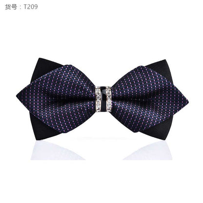 1Piece Bling Crystal Metal Decoration Sharp Corners Bow Tie Butterfly Knot Men's Accessories Wedding Party Banquet Club Business
