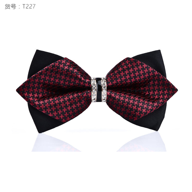 1Piece Bling Crystal Metal Decoration Sharp Corners Bow Tie Butterfly Knot Men's Accessories Wedding Party Banquet Club Business
