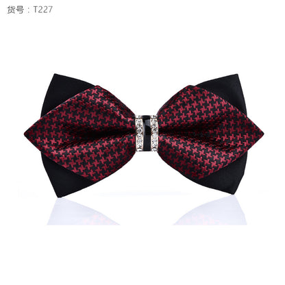 1Piece Bling Crystal Metal Decoration Sharp Corners Bow Tie Butterfly Knot Men's Accessories Wedding Party Banquet Club Business