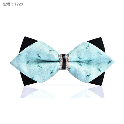 1Piece Bling Crystal Metal Decoration Sharp Corners Bow Tie Butterfly Knot Men's Accessories Wedding Party Banquet Club Business