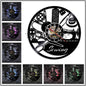 1Piece I Love Sewing Retro LED Wall Lamp Vinyl Record Wall Clock Sewing Machine Color Changing Wall Light Seamstress Gift