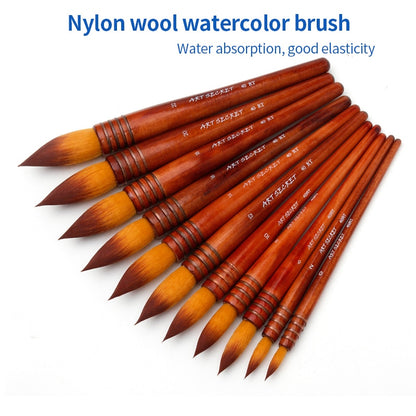 1Piece Nylon Hair Watercolor Paint Brush Ancient Rhyme Style Acrylic Painting Brush Art Supplies 40RT