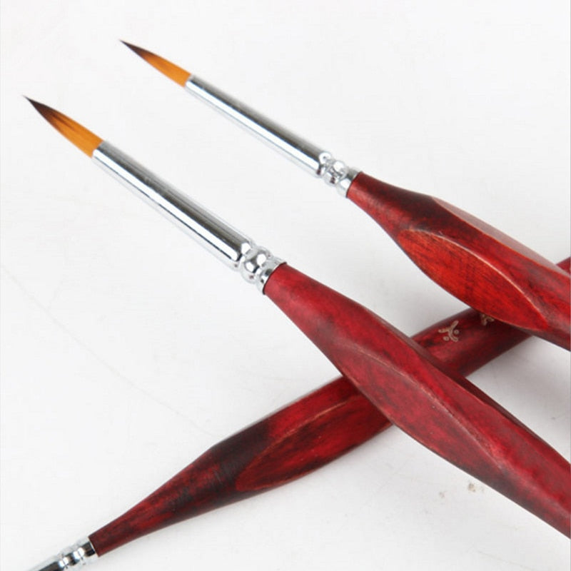 1Piece Paint Brush Fine Miniature Fine Hook Line Nail Art Drawing Brushes Wolf Half Paint Brushes For Acrylic Painting Supplies