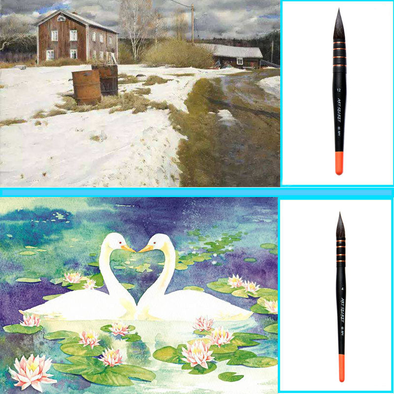 1Piece Watercolor Brush Pen Handmade Squirrel Hair Painting Brushes for Artists Gouache Acrylic Art Painting Supplies Stationery