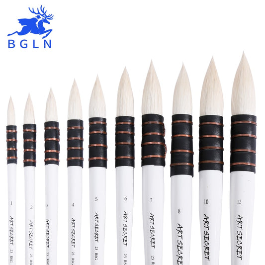 1Piece Wool Hair Watercolor Paint Brush Professional Pointed Black&amp;White Handle Painting Brushes Art Supplies 23RSG