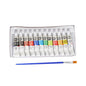 1Set 12 Colors 6ML Gouache Pigment With Painting Pen Kids Draw Gouache Paints Tube With Drawing Brush Art Supplies Draw Tool