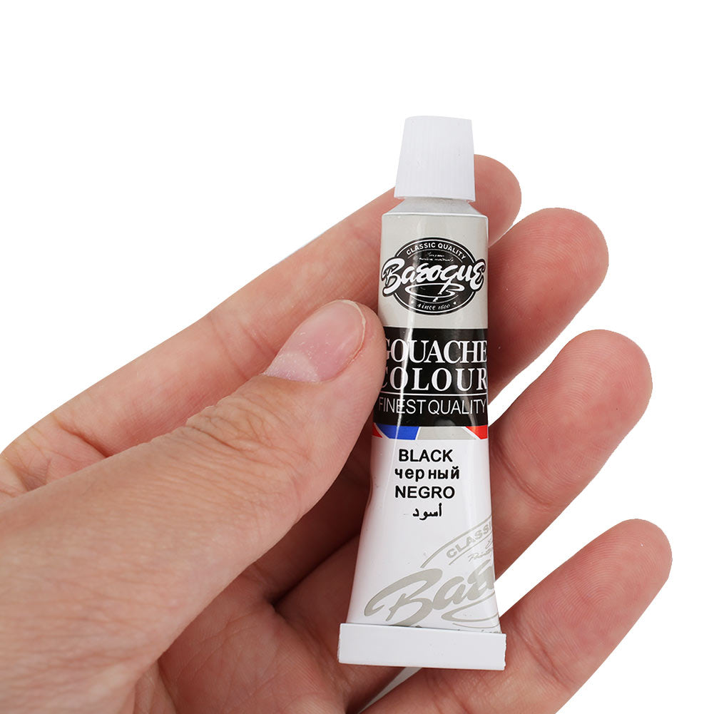 1Set 12 Colors 6ML Gouache Pigment With Painting Pen Kids Draw Gouache Paints Tube With Drawing Brush Art Supplies Draw Tool