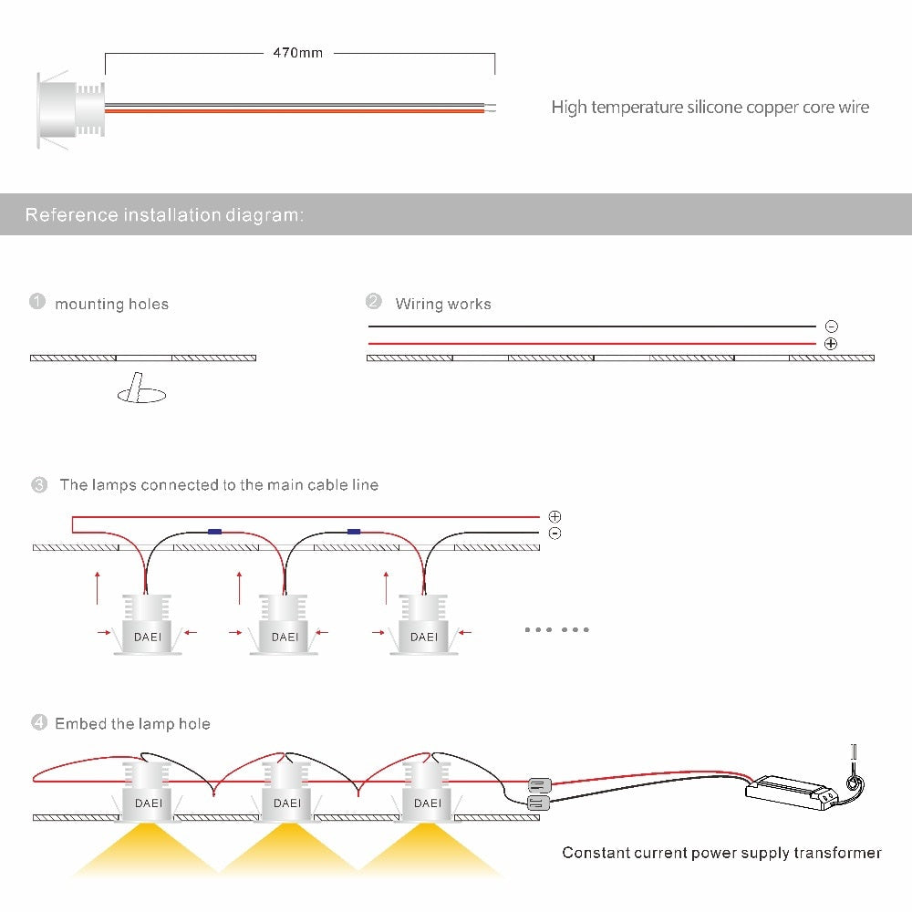 1W Ceiling Spotlights LED 25mm Cutout Recessed Downlight DC3V Cabinet Lighting 60D/120D DIY Decoration Lamp Kitchen Spotlight CE