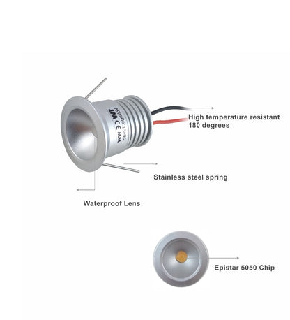 1W Ceiling Spotlights LED 25mm Cutout Recessed Downlight DC3V Cabinet Lighting 60D/120D DIY Decoration Lamp Kitchen Spotlight CE