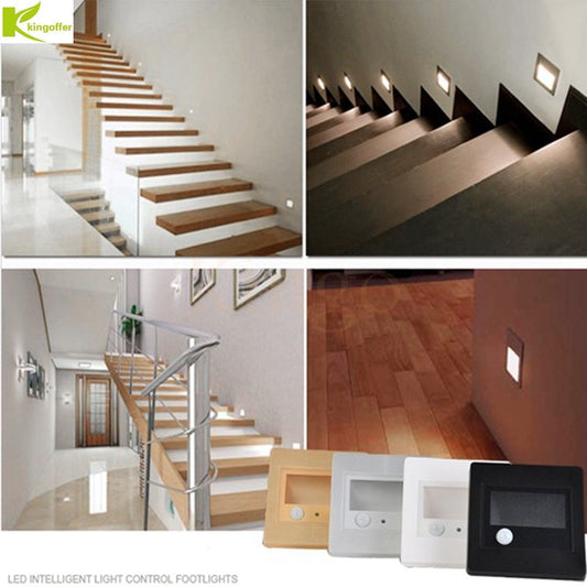 1pcs/5pcs/10pcs Indoor PIR Motion Sensor Led Stair Light Infrared Human Body Induction Wall Lamp Recessed Step Ladder Wall Light