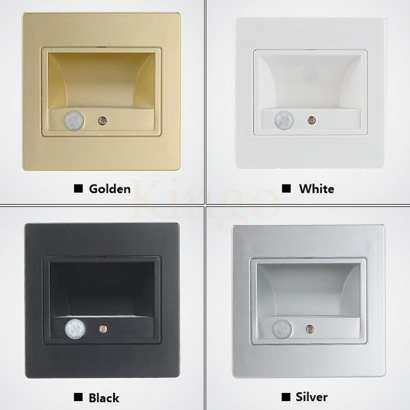 1pcs/5pcs/10pcs Indoor PIR Motion Sensor Led Stair Light Infrared Human Body Induction Wall Lamp Recessed Step Ladder Wall Light