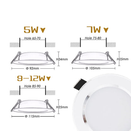 1pcs Waterproof LED Downlight 5w 7w 9w 12w 15w 18w 30w LED Recessed Ceiling Down light led cob Spot Light Dimmable LED Downlight