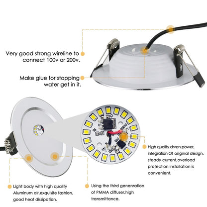 1pcs Waterproof LED Downlight 5w 7w 9w 12w 15w 18w 30w LED Recessed Ceiling Down light led cob Spot Light Dimmable LED Downlight