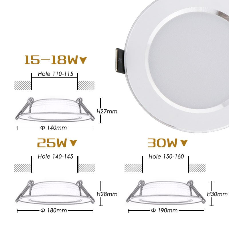 1pcs Waterproof LED Downlight 5w 7w 9w 12w 15w 18w 30w LED Recessed Ceiling Down light led cob Spot Light Dimmable LED Downlight