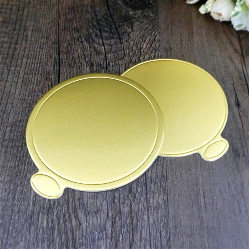 1set/100pcs Gold Cake Circles Greaseproof Laminated Round Cake Boards Bases for Birthday and wedding cakes Pastry Decorative Kit