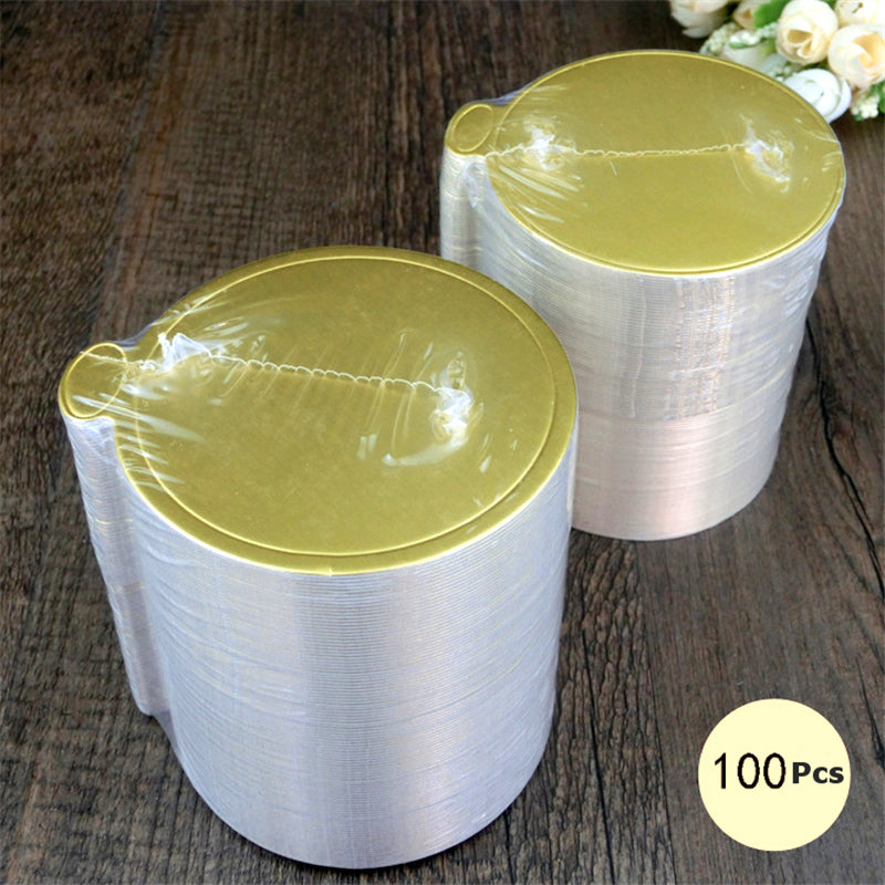 1set/100pcs Gold Cake Circles Greaseproof Laminated Round Cake Boards Bases for Birthday and wedding cakes Pastry Decorative Kit