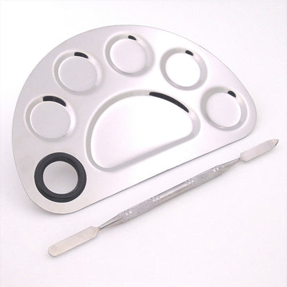 1set Nail Art Palette Painting Gel Polish Paint Mixing Plate Half Round Manicure Spatula Nail Supplies Tool for Professional New