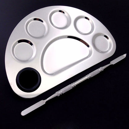 1set Nail Art Palette Painting Gel Polish Paint Mixing Plate Half Round Manicure Spatula Nail Supplies Tool for Professional New