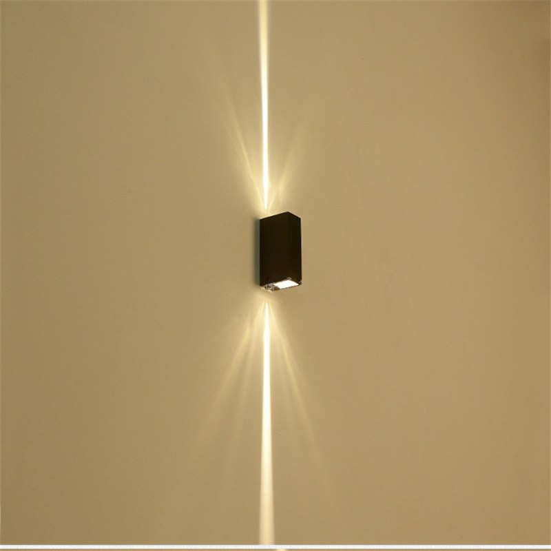 2 Narrow Beam LED Waterproof Wall Lamp Indoor Outdoor IP65 Aluminum Up and Down Lighting 2x3W COB Porch Garden Lights WWL187