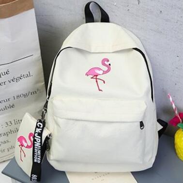 2 Pcs women Composite backpack cute fashion Flamingo printing backpacks for teenagers women Satchel school bag mochilas rucksack